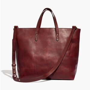 Madewell Zip Top Transport Carryall Burgundy